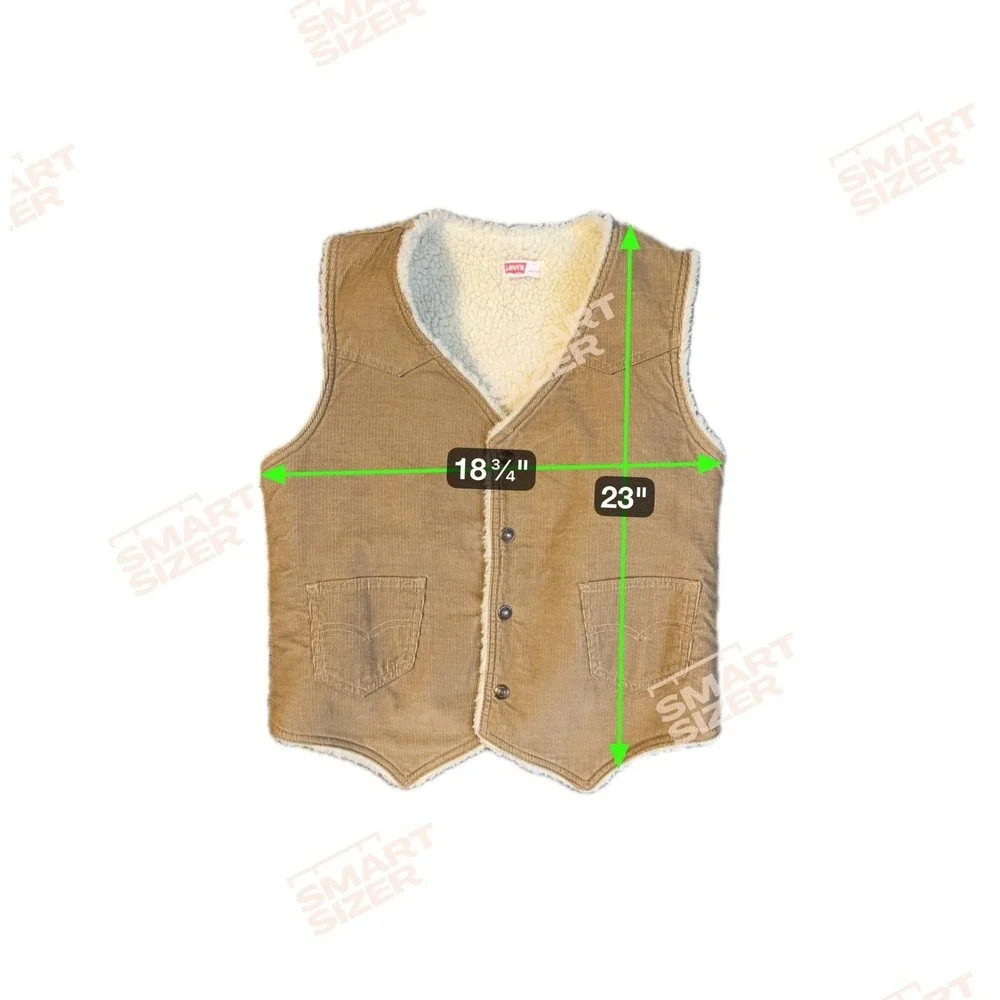 Levi's Mens Sherpa‎ Lined Corduroy Vest M Brown Snap Front Western Retro Classic